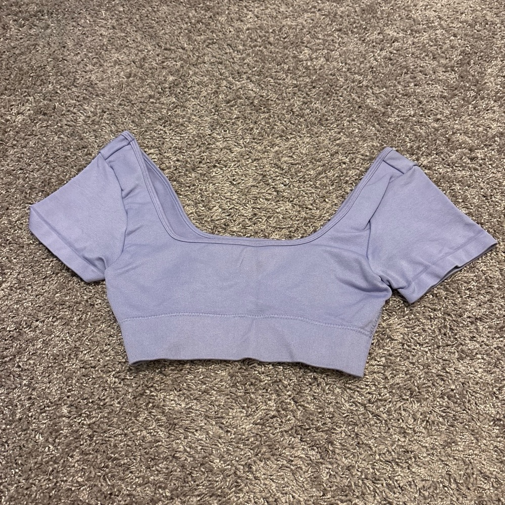 Forever 21 Lilac Square-Neck Crop Top
